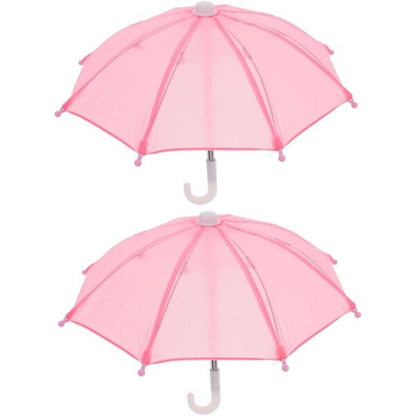 Set mit 2 Mini-Regenschirmen für Puppen. Realistisches Zubehör für Spiele und Mikrolandschaften