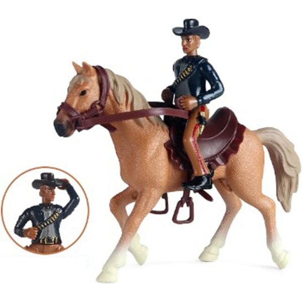 Cowboy-Ritter-Figur aus robustem Kunststoff mit beweglichen Gelenken und hoher Simulation
