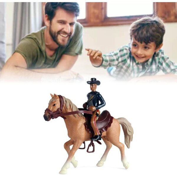 Cowboy-Ritter-Figur aus robustem Kunststoff mit beweglichen Gelenken und hoher Simulation