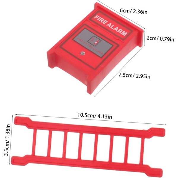 Set mit 5 Mini-Spielzeug-Feuerlöschern mit Feuerwehrzubehör für Puppenhäuser