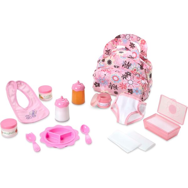 Melissa & Doug Deluxe 2-in-1 Puppenpflege- und Wickelzubehörset