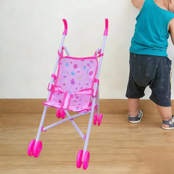 Sharplace Zusammenklappbarer und realistischer Puppenspielzeug-Kinderwagen für Kinder