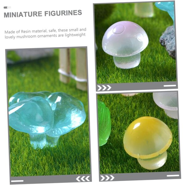 UPKOCH 18 phosphoreszierende Mini-Pilze aus Kunstharz für Heim- und Gartendekorationen