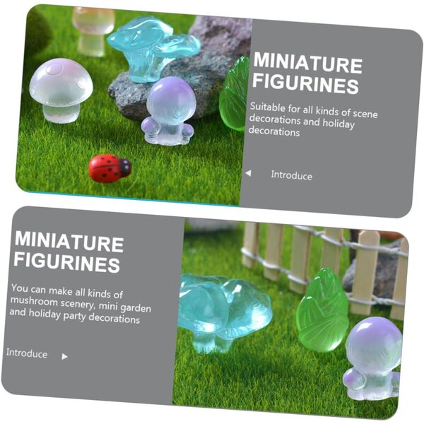 UPKOCH 18 phosphoreszierende Mini-Pilze aus Kunstharz für Heim- und Gartendekorationen