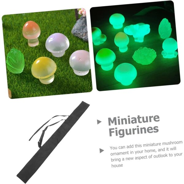 UPKOCH 18 phosphoreszierende Mini-Pilze aus Kunstharz für Heim- und Gartendekorationen
