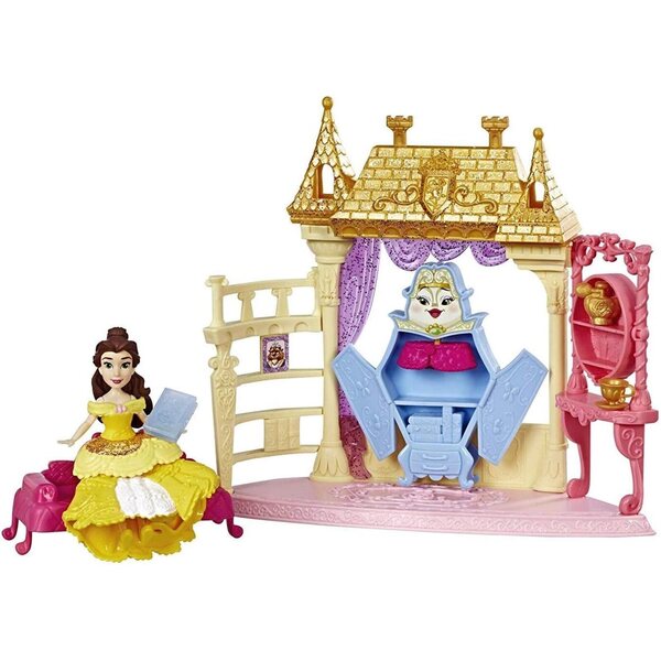 Disney Princess Royal Chamber Spielset mit Belle-Puppe und Fashion-Clip-Kleid