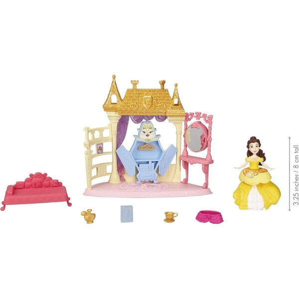 Disney Princess Royal Chamber Spielset mit Belle-Puppe und Fashion-Clip-Kleid