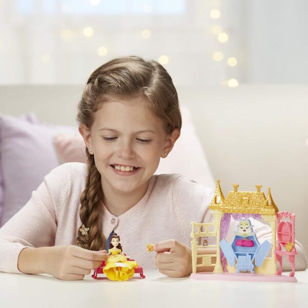 Disney Princess Royal Chamber Spielset mit Belle-Puppe und Fashion-Clip-Kleid