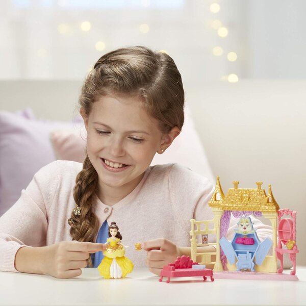 Disney Princess Royal Chamber Spielset mit Belle-Puppe und Fashion-Clip-Kleid