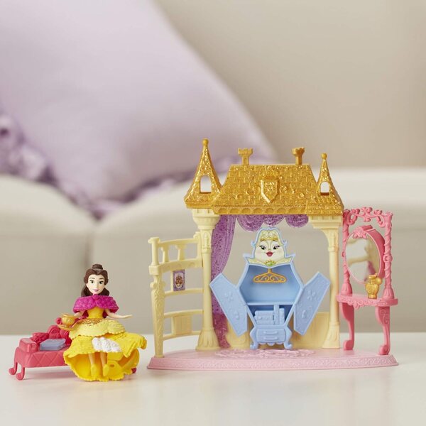 Disney Princess Royal Chamber Spielset mit Belle-Puppe und Fashion-Clip-Kleid