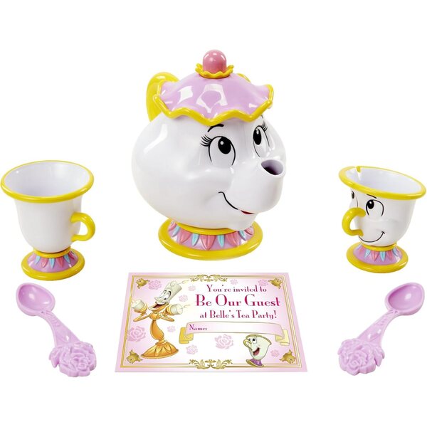 Disney Princess Belle Musik-Teewagen mit Mrs. Potts und Chip, magisches Spiel