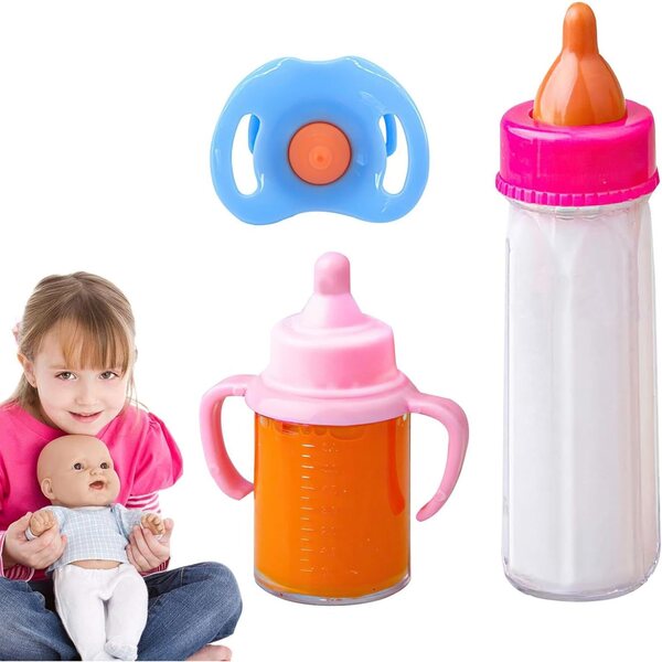 Set mit 3 magischen Babyflaschen mit verschwindendem Effekt, sicher und unterhaltsam
