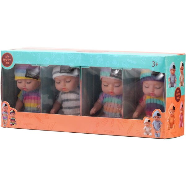 Generic Realistic Reborn Baby 4-teilig – Interaktives Spielzeug aus weichem Vinyl für Mädchen ab 2 Jahren