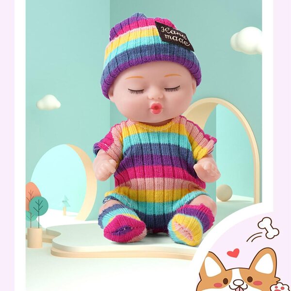 Generic Realistic Reborn Baby 4-teilig – Interaktives Spielzeug aus weichem Vinyl für Mädchen ab 2 Jahren
