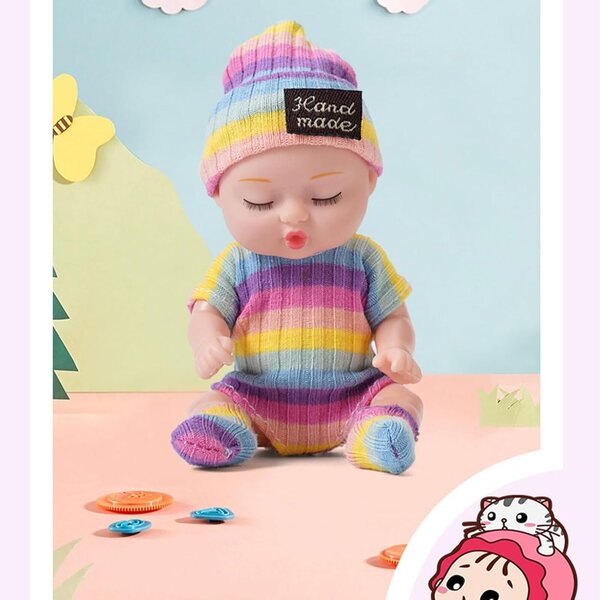 Generic Realistic Reborn Baby 4-teilig – Interaktives Spielzeug aus weichem Vinyl für Mädchen ab 2 Jahren