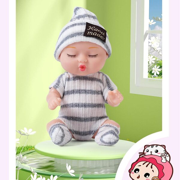 Generic Realistic Reborn Baby 4-teilig – Interaktives Spielzeug aus weichem Vinyl für Mädchen ab 2 Jahren