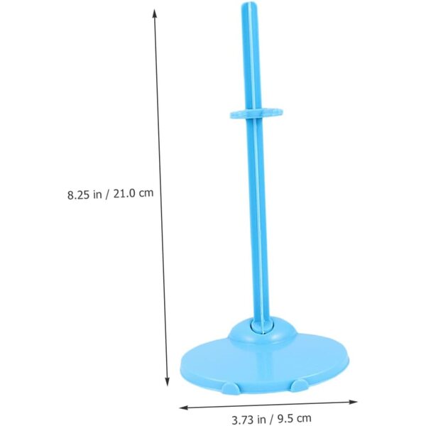 Supporto Figurine ed Espositore per Bambole Trasparente e Blu, Set 12 Pezzi Stabile