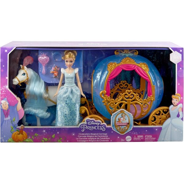 Mattel Disney Princess Cinderella's Carrosse Magique – Magisches und helles Spiel
