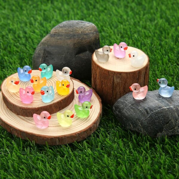GWAHSA 240 leuchtende Mini-Enten aus Kunstharz, bunt und im Dunkeln leuchtend