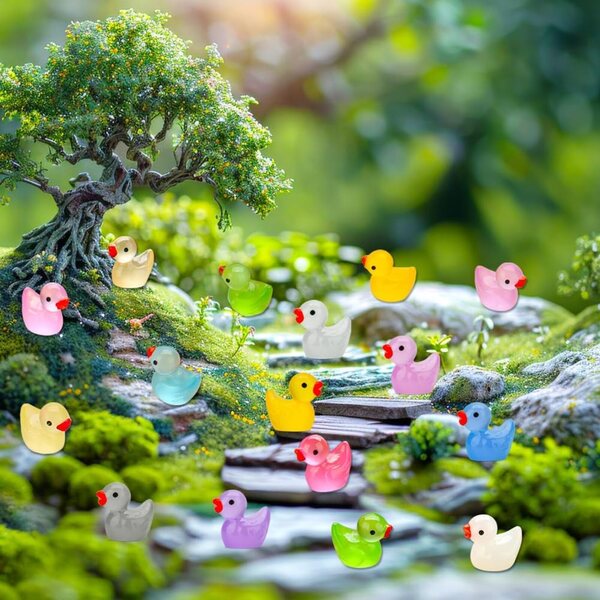 GWAHSA 240 leuchtende Mini-Enten aus Kunstharz, bunt und im Dunkeln leuchtend