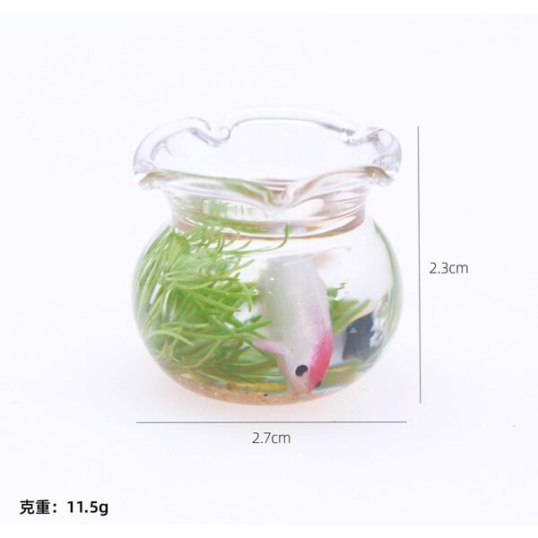 Rundes Mini-Aquarium aus mehrfarbigem Glas für Puppenhäuser und Basteldekorationen