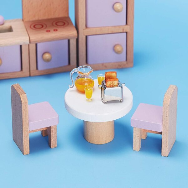 Puppenhaus-Miniaturzubehör-Set 1:12 Mini-Brot-, Saft- und Frühstücksmaschine