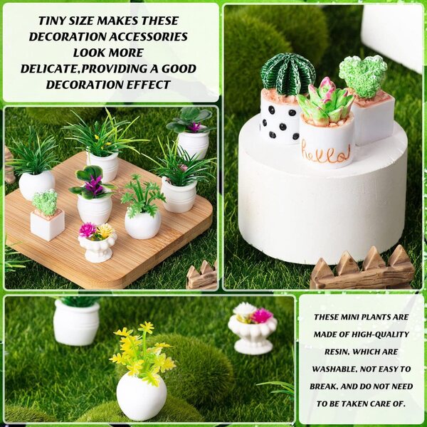 26 Miniatur-Kunstpflanzen mit Töpfen für Puppenhäuser 1:12 – Dekorationen und Geschenke