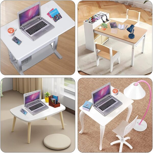 Zubehör Miniatur-Laptop-Puppenhaus 1:12 – Set mit 17 Teilen für Dekorationen und Spiele