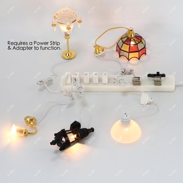 1:12 Miniaturlampe mit farbigem Glaslampenschirm für Puppenhäuser