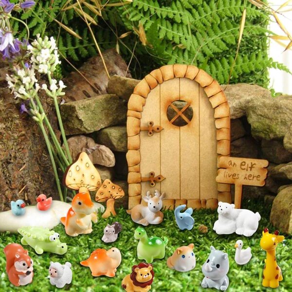 Set mit 40 Mini-Tieren aus Kunstharz für Miniaturgärten und kreative Dekorationen