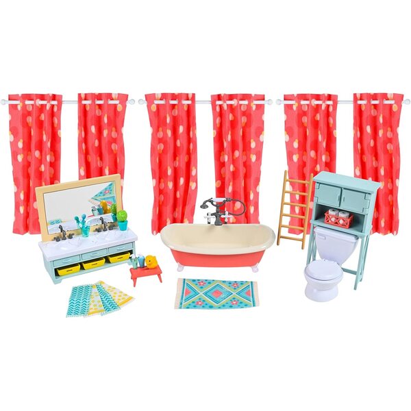 Honey Bee Acres poppenhuis badkamerdecoratieset met 30 stuks