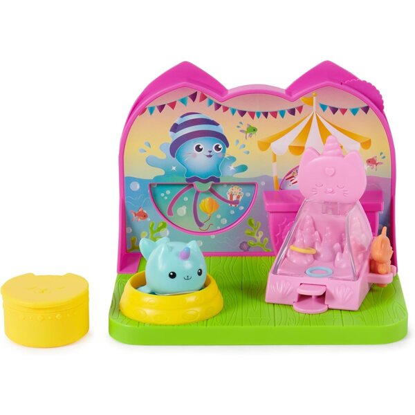 Gabby's Dollhouse Kitty Narwhal Carnival Room with games and furniture for 3+ dolls