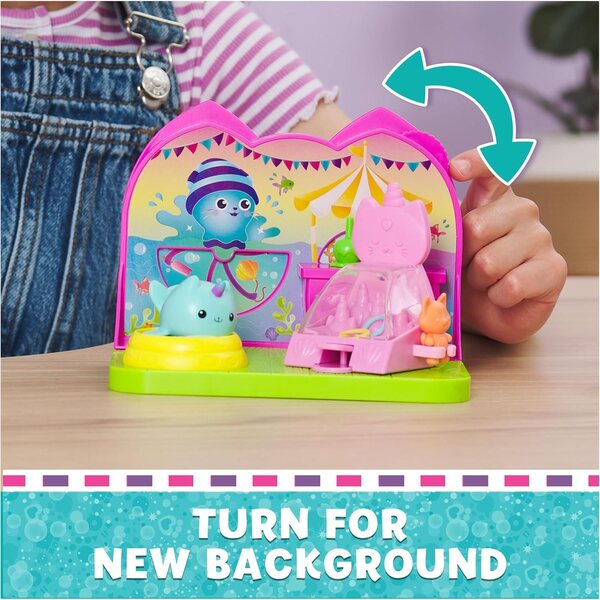 Gabby's poppenhuis Kitty Narwhal Carnival Room met spelletjes en meubels voor 3+ poppen