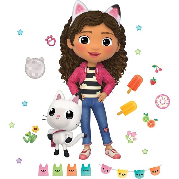 Gabby's Dollhouse Giant Wall Stickers with Characters and Decorations 28 pieces