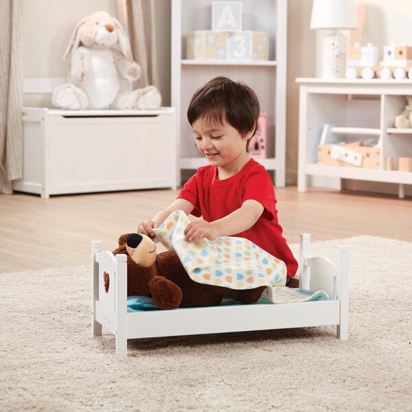 Melissa & Doug Mine to Love houten bed voor poppen tot 45 cm, wit