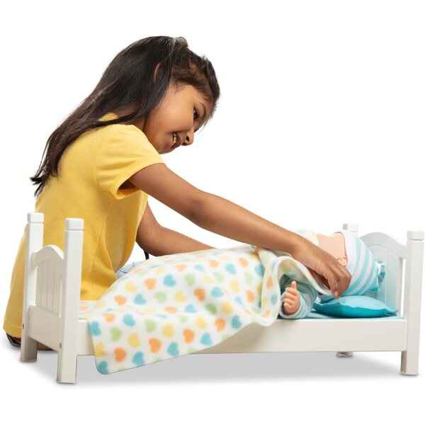 Melissa & Doug Mine to Love houten bed voor poppen tot 45 cm, wit