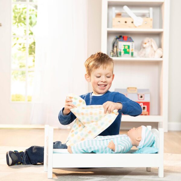 Melissa & Doug Mine to Love houten bed voor poppen tot 45 cm, wit