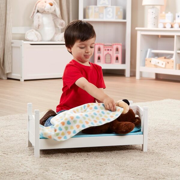 Melissa & Doug Mine to Love houten bed voor poppen tot 45 cm, wit