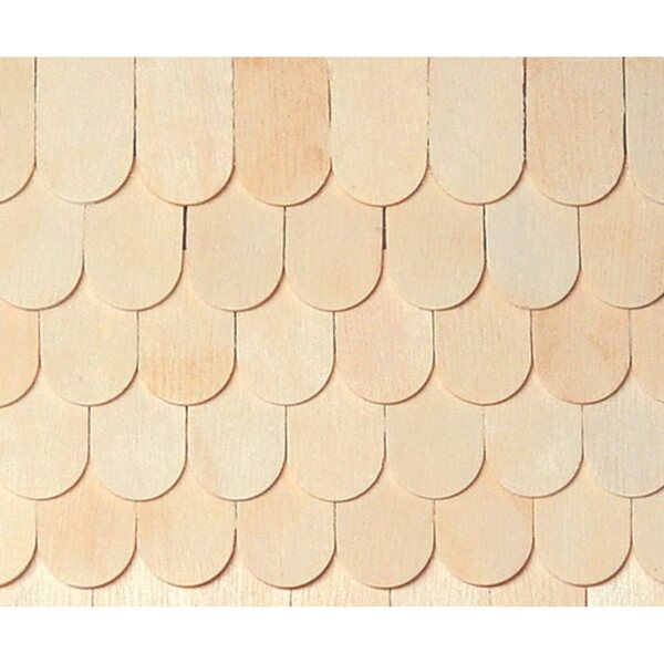 Mini houten visschubbentegels voor poppenhuizen - 100 stuks