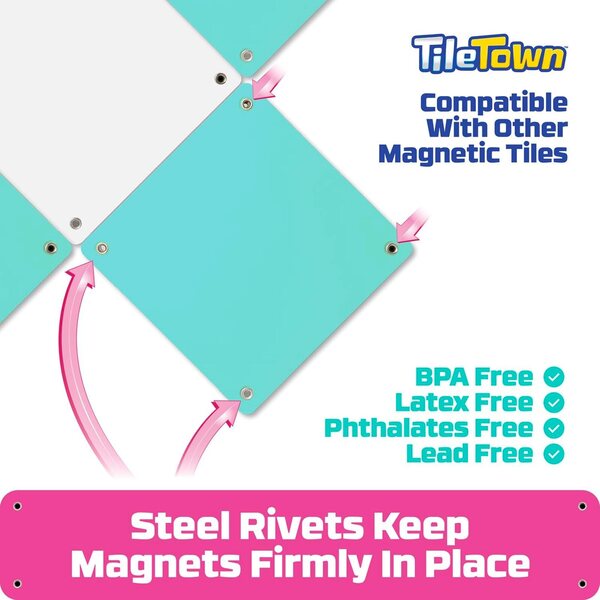 Tile Town Gabbys Puppenhaus: 35-teiliges STEM-Magnetset mit interaktiven Figuren