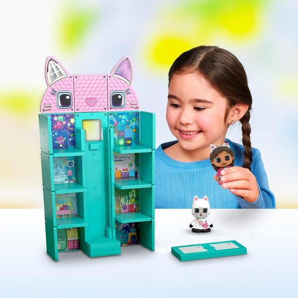 Tile Town Gabbys Puppenhaus: 35-teiliges STEM-Magnetset mit interaktiven Figuren