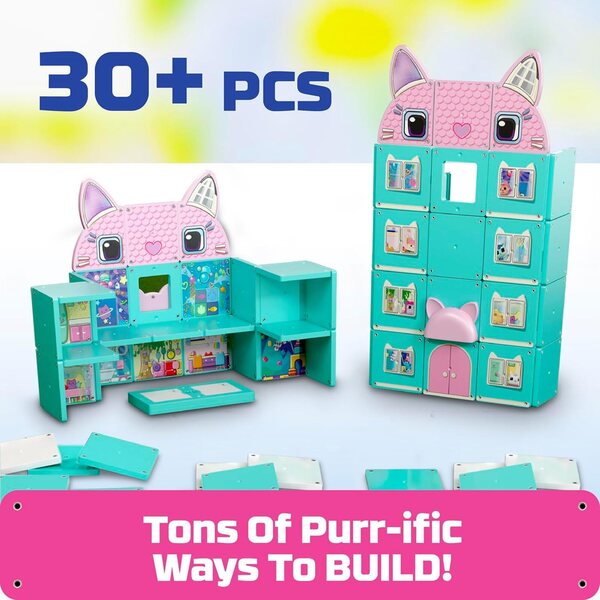 Tile Town Gabbys Puppenhaus: 35-teiliges STEM-Magnetset mit interaktiven Figuren