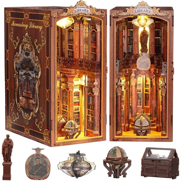 SainSmart Jr. Book Nook Kit - Houten miniatuur met LED voor boekenkast en decoratie