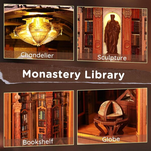 SainSmart Jr. Book Nook Kit – Holzminiatur mit LED für Bücherregal und Dekoration