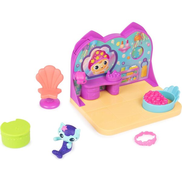 Gabby's Dollhouse MerCat Spa Room mit Figuren, Möbeln und Accessoires für Kinder ab 3 Jahren