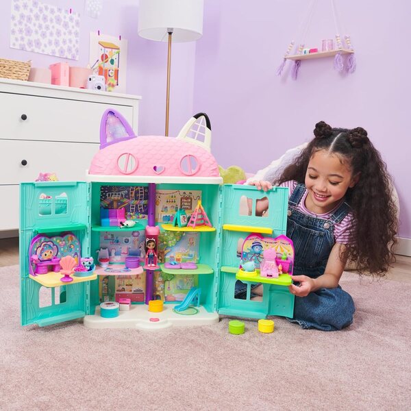 Gabby's Dollhouse MerCat Spa Room mit Figuren, Möbeln und Accessoires für Kinder ab 3 Jahren