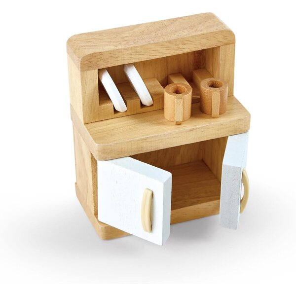 Esszimmermöbel-Set aus Holz für ein Puppenhaus im Maßstab 1:12 mit komplettem Zubehör