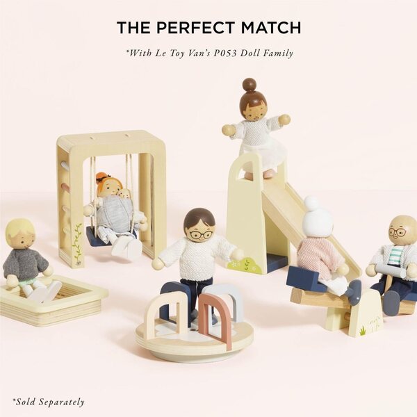 Holz-Außenmöbel-Set für Puppenhaus mit Spielzubehör