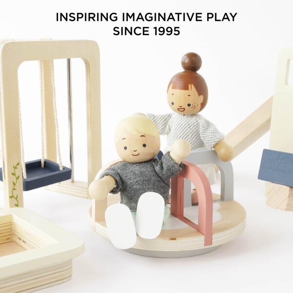 Holz-Außenmöbel-Set für Puppenhaus mit Spielzubehör