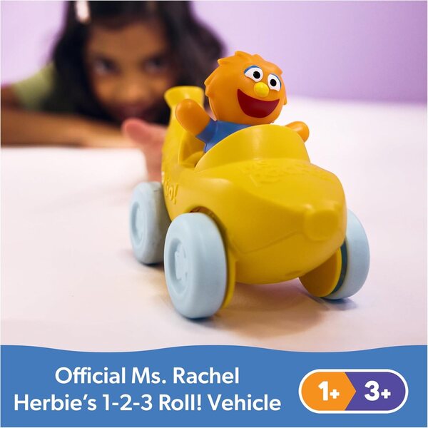 Herbie 1-2-3 Vehículo educativo con figura de clic y acción de retroceso para niños de 1 a 3 años